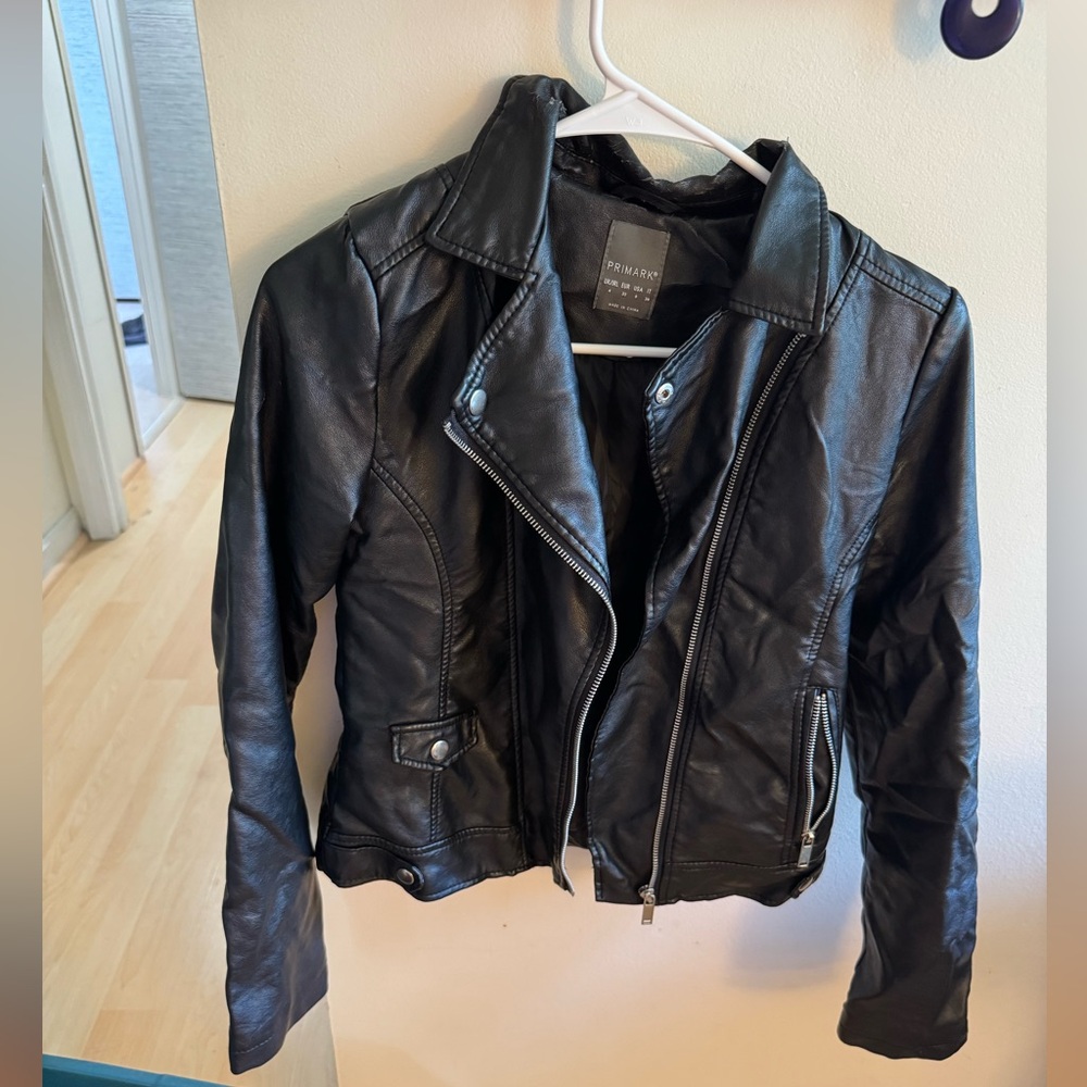 Primark Black Leather Biker Jacket
